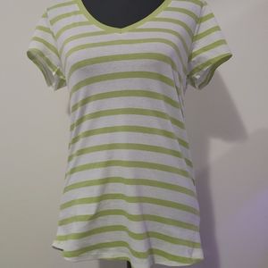 Green And White Small Stripped Top